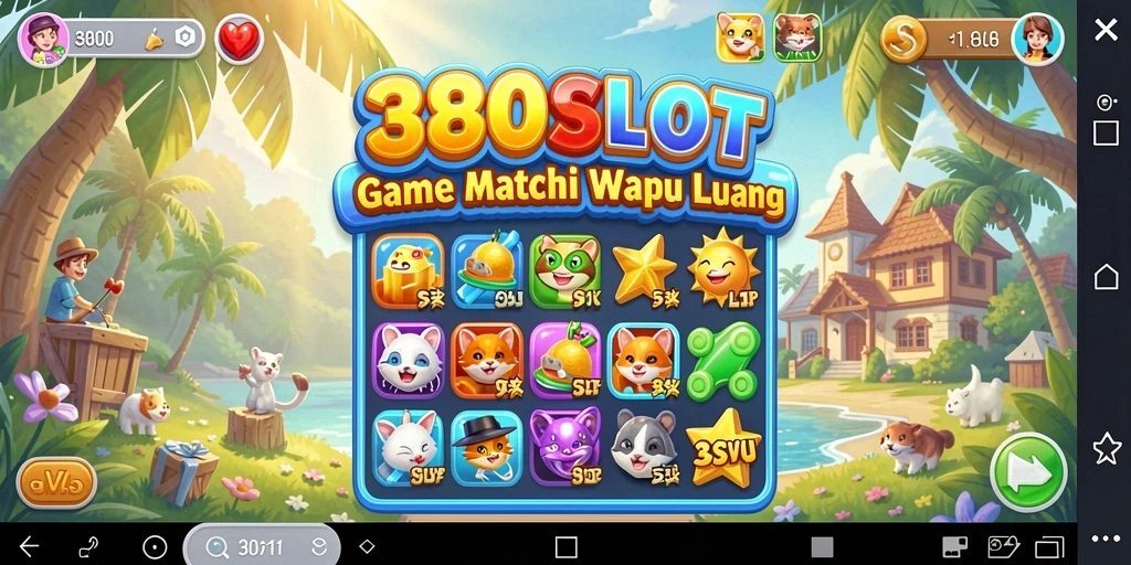 Tampilan gameplay seru dari 380SLOT dengan kombinasi Match-3 yang menantang.