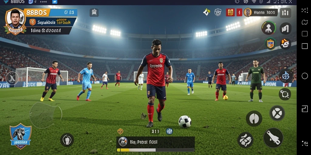 Tangkapan layar utama 88BOS menampilkan aksi gameplay sepak bola yang intens.
