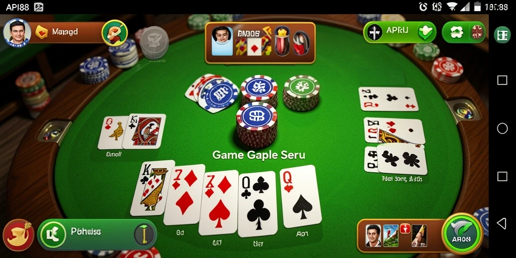 Screenshot gameplay Gaple menampilkan suasana seru saat bermain.