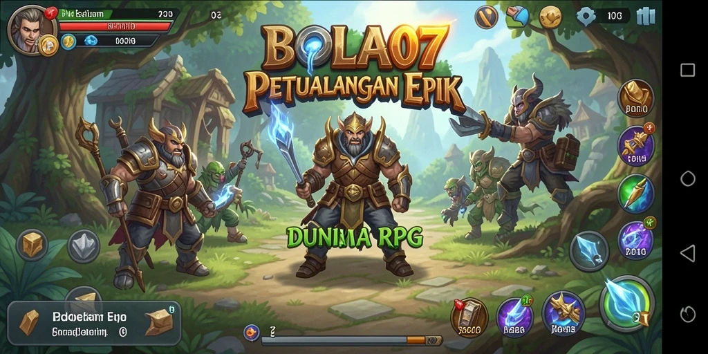 Tampilan gameplay <strong>BOLA07</strong> yang menampilkan pertarungan epik dan karakter menawan.