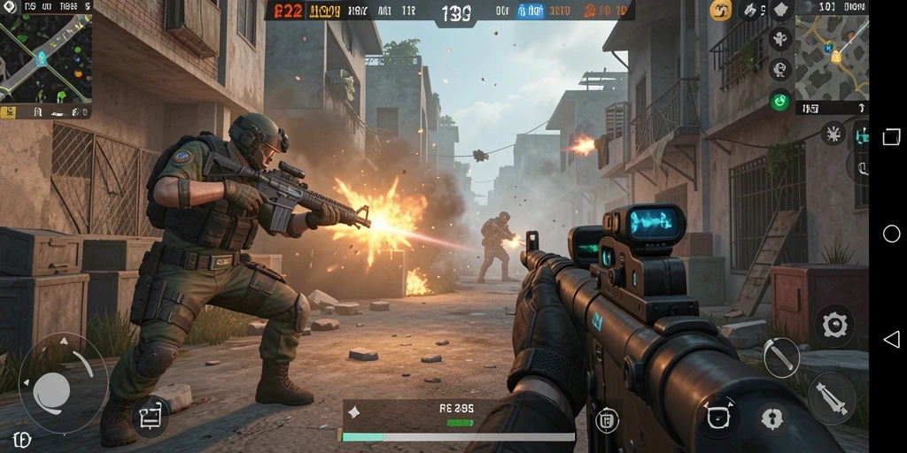 Gameplay seru F32 saat pertempuran intens di medan perang.
