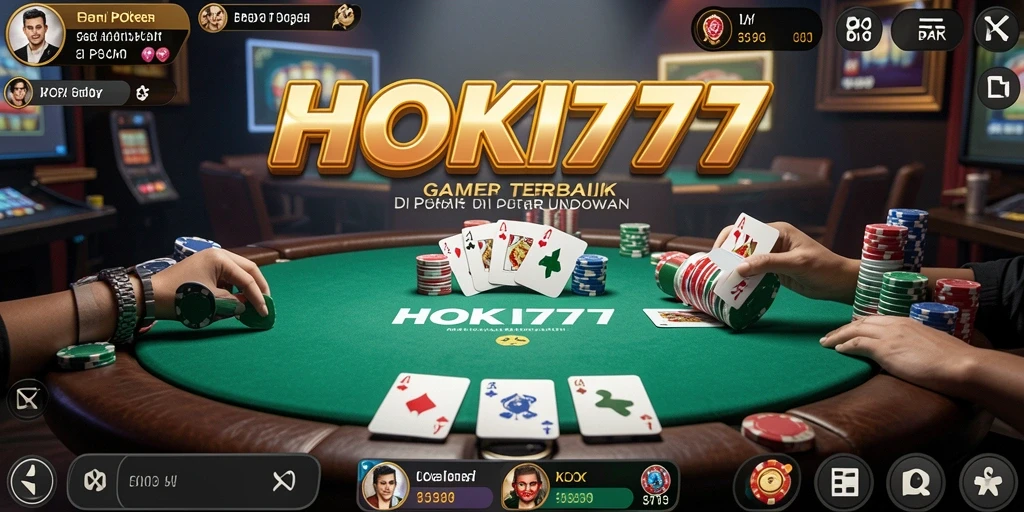 Tampilan gameplay HOKI777 dengan suasana Poker yang mendebarkan.