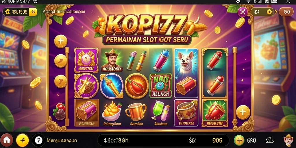 Screenshot gameplay KOPI77 menampilkan aksi slot yang seru dan menguntungkan.