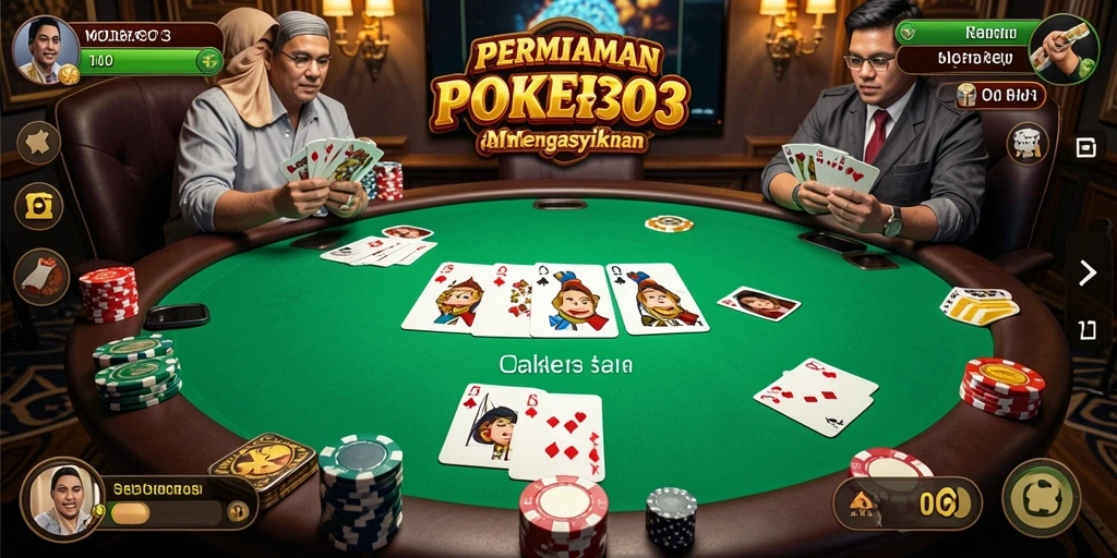 Tampilan menarik dan mendebarkan dari gameplay Poker di MODE303.