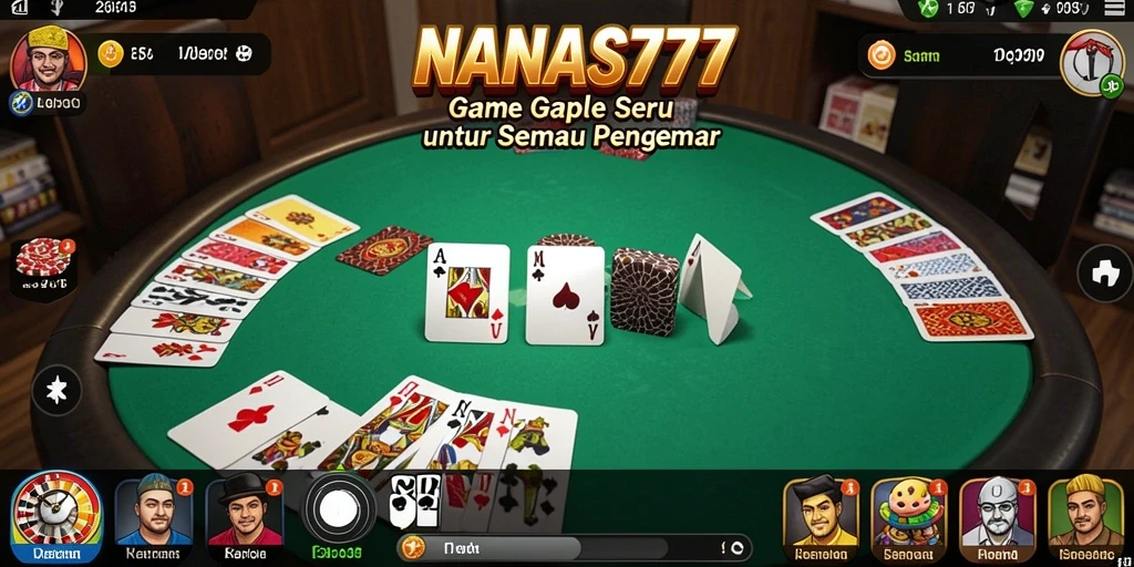 Tampilan gameplay Gaple yang seru dan interaktif di NANAS777.