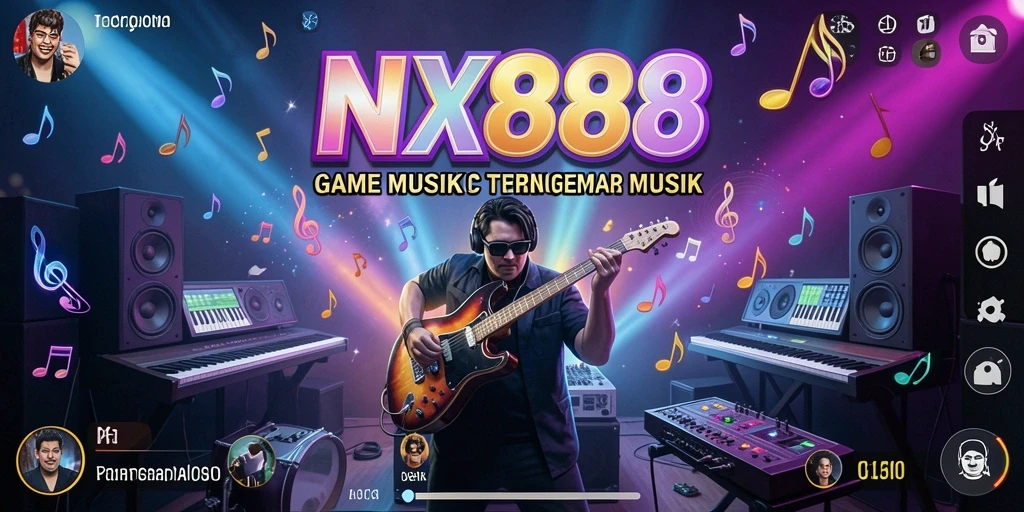Tampilan gameplay NX888 yang seru dan interaktif dalam permainan musik.