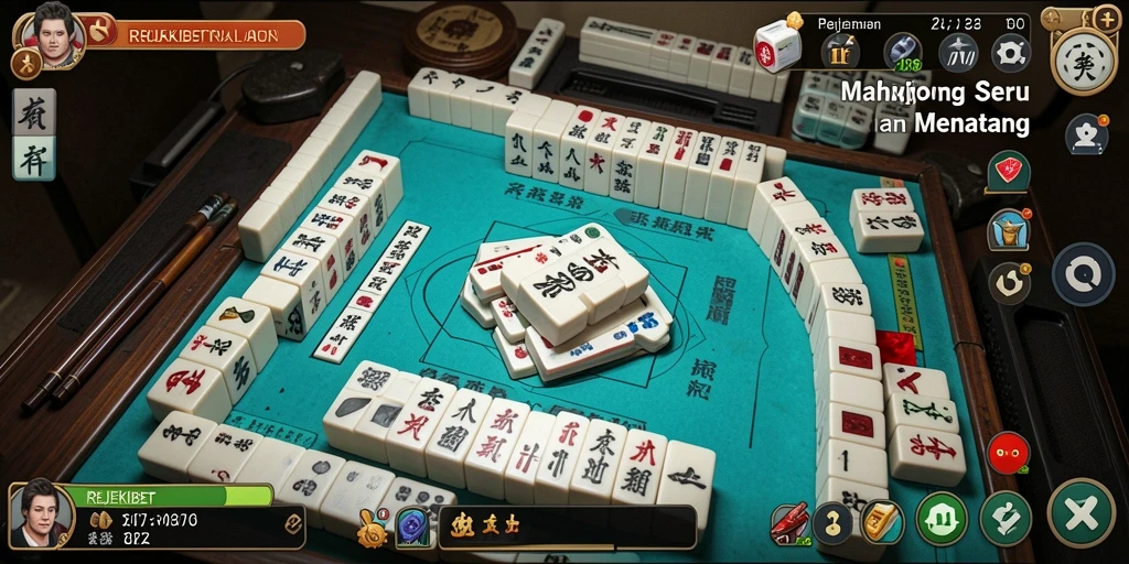 Screenshot gameplay <strong>REJEKIBET</strong> menunjukkan momen menegangkan saat bermain Mahjong.